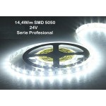 Tira LED Flexible 24V 14,4W/mt 60 Led/mt SMD 5050 IP20 8000K, Serie Profesional, venta por metros Tira LED Flexible 24V 14,4W/mt 60 Led/mt SMD 5050 IP20 8000K, Serie Profesional, venta por metros
